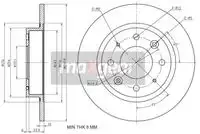 Тормозной диск MAXGEAR 191209 полный , задняя ось