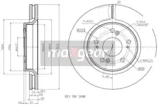 Тормозной диск MAXGEAR 191284 вентилируемый , передняя ось