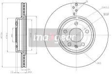 Тормозной диск MAXGEAR 191287 вентилируемый передняя ось