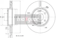 Тормозной диск MAXGEAR 191299 вентилируемый , передняя ось