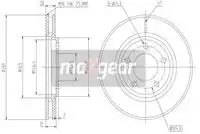Тормозной диск MAXGEAR 191800 вентилируемый , передняя ось