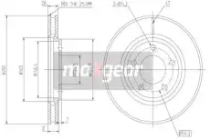 Тормозной диск MAXGEAR 191800 вентилируемый , передняя ось