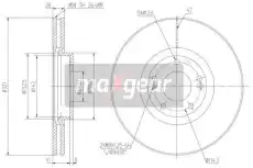 Тормозной диск MAXGEAR 191812 вентилируемый , передняя ось