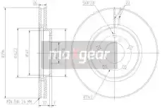 Тормозной диск MAXGEAR 191816 вентилируемый передняя ось