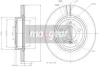 Тормозной диск MAXGEAR 191841 вентилируемый , передняя ось