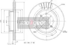 Тормозной диск MAXGEAR 191861 вентилируемый передняя ось