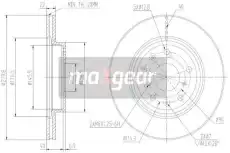 Тормозной диск MAXGEAR 192003 вентилируемый , передняя ось