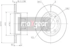 Тормозной диск MAXGEAR 192006 вентилируемый , передняя ось