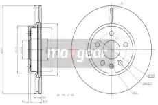 Тормозной диск MAXGEAR 192019 вентилируемый , передняя ось