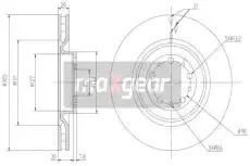 Тормозной диск MAXGEAR 192205 вентилируемый , передняя ось