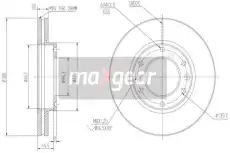 Тормозной диск MAXGEAR 192231 вентилируемый , передняя ось