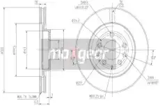 Тормозной диск MAXGEAR 192247 вентилируемый , передняя ось
