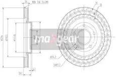 Тормозной диск MAXGEAR 192273 вентилируемый передняя ось