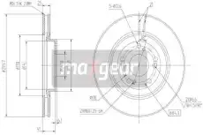 Тормозной диск MAXGEAR 192301 вентилируемый , передняя ось