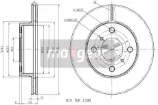 Тормозной диск MAXGEAR 192327 вентилируемый передняя ось