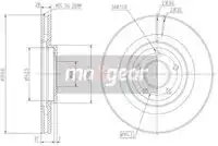 Тормозной диск MAXGEAR 192364 вентилируемый , передняя ось