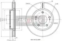 Тормозной диск MAXGEAR 192388 вентилируемый , передняя ось