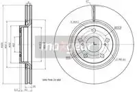 Тормозной диск MAXGEAR 192433 вентилируемый передняя ось