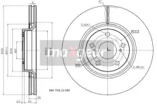 Тормозной диск MAXGEAR 192433 вентилируемый передняя ось