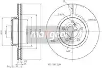 Тормозной диск MAXGEAR 192505 вентилируемый , передняя ось