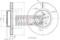Тормозной диск MAXGEAR 192505 вентилируемый , передняя ось