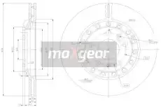 Тормозной диск MAXGEAR 192512 вентилируемый , задняя ось