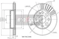 Тормозной диск MAXGEAR 192540 вентилируемый , передняя ось