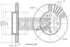 Тормозной диск MAXGEAR 192540 вентилируемый , передняя ось