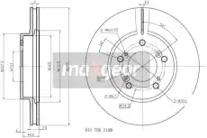 Тормозной диск MAXGEAR 192554 вентилируемый , передняя ось