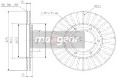 Тормозной диск MAXGEAR 192608 вентилируемый , передняя ось