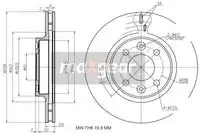 Тормозной диск MAXGEAR 192729 вентилируемый , передняя ось