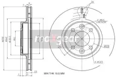 Тормозной диск MAXGEAR 192729 вентилируемый , передняя ось