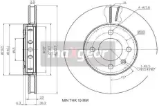 Тормозной диск MAXGEAR 192856 вентилируемый , передняя ось