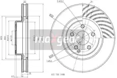 Тормозной диск MAXGEAR 192859 вентилируемый , передняя ось