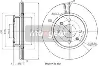 Тормозной диск MAXGEAR 193191 вентилируемый , передняя ось
