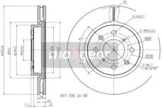 Тормозной диск MAXGEAR 193200 вентилируемый , передняя ось