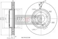 Тормозной диск MAXGEAR 193209 вентилируемый , передняя ось
