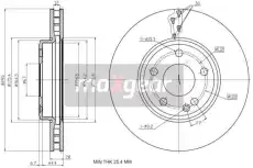 Тормозной диск MAXGEAR 193209 вентилируемый , передняя ось