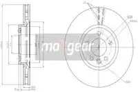 Тормозной диск MAXGEAR 193221 вентилируемый , передняя ось