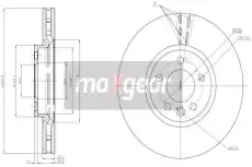 Тормозной диск MAXGEAR 193221 вентилируемый , передняя ось
