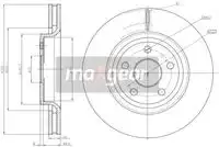 Тормозной диск MAXGEAR 193224 вентилируемый , передняя ось