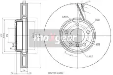Тормозной диск MAXGEAR 193233 вентилируемый , передняя ось
