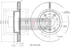Тормозной диск MAXGEAR 193237 вентилируемый передняя ось
