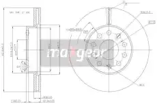 Тормозной диск MAXGEAR 19-3238 вентилируемый , передняя ось
