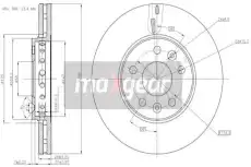 Тормозной диск MAXGEAR 193241 вентилируемый , передняя ось