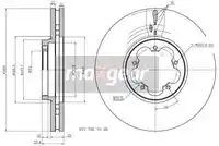 Тормозной диск MAXGEAR 193358 вентилируемый передняя ось