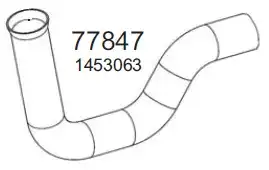 Труба глушителя, длина=1022мм 77847 HOBI