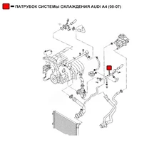 ПАТРУБОК СИСТЕМЫ ОХЛАЖДЕНИЯ AUDI A4 (05-07) WEPTR368 WENDERW