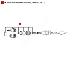 ШРУС ВНУТРЕННИЙ ЛЕВЫЙ (L) MAZDA3 (06- ) WERZ165 WENDERW