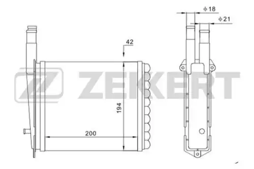 Радиатор печки ZEKKERT MK5110